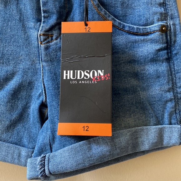 Girls Hudson Roll Cuff Short Stretch Denim Blue 12 NWT - Picture 3 of 7